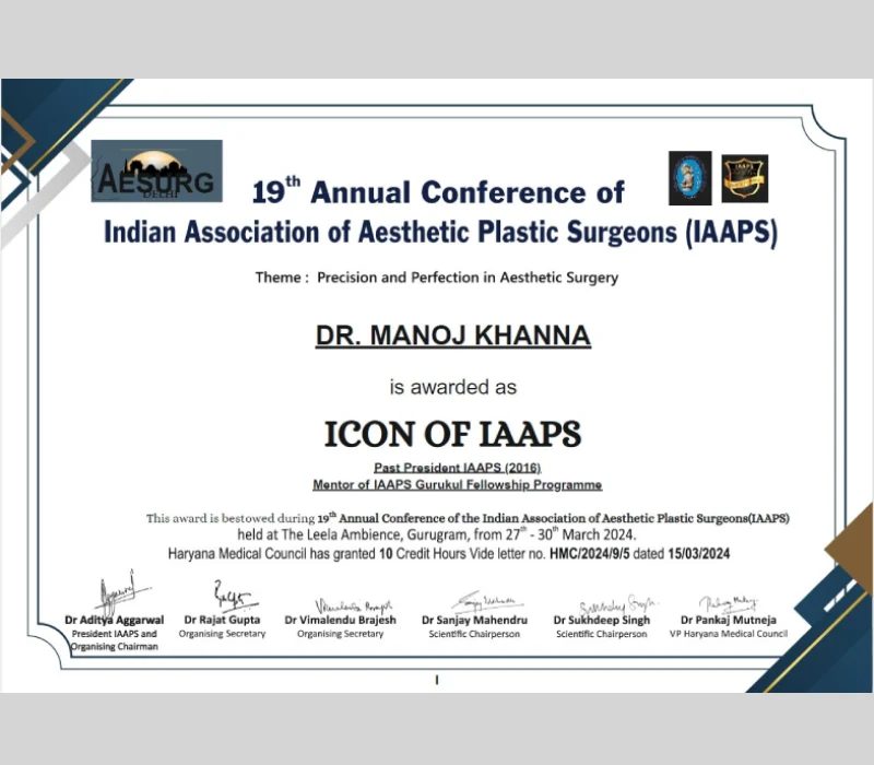 ICON of IAAPS Award | Plastic Surgery India 